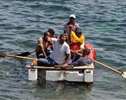 Balseros huyendo de Cuba hacia la libertad